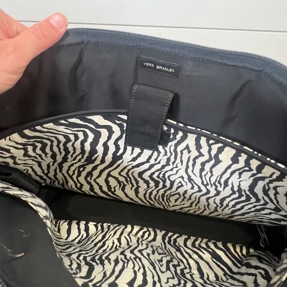 Vera Bradley Black Quilted Commuter Bag, travel laptop bag - Picture 6 of 11